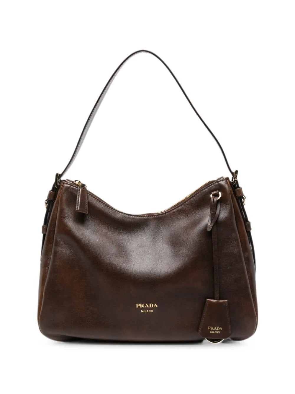 Logo-lettering leather shoulder bag