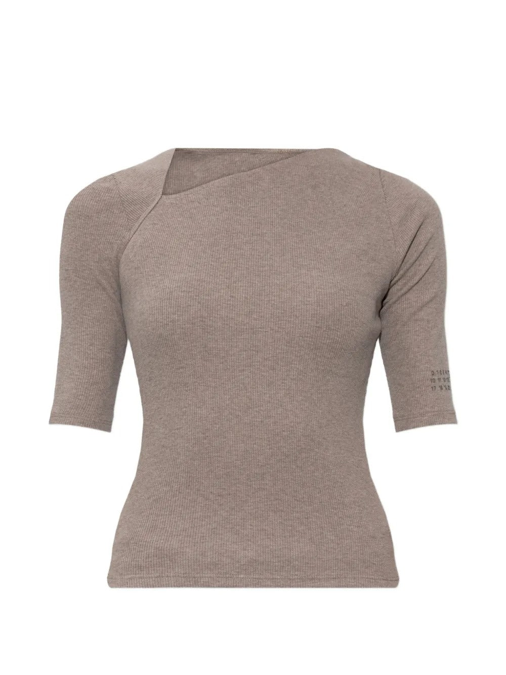 Maison margiela asymmetric-neck ribbed-knit top