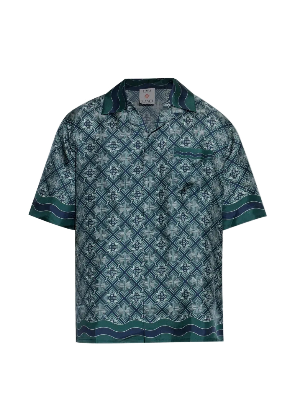 Radiating monogram silk short-sleeve shirt-CASABLANCA-310412-S-Verso