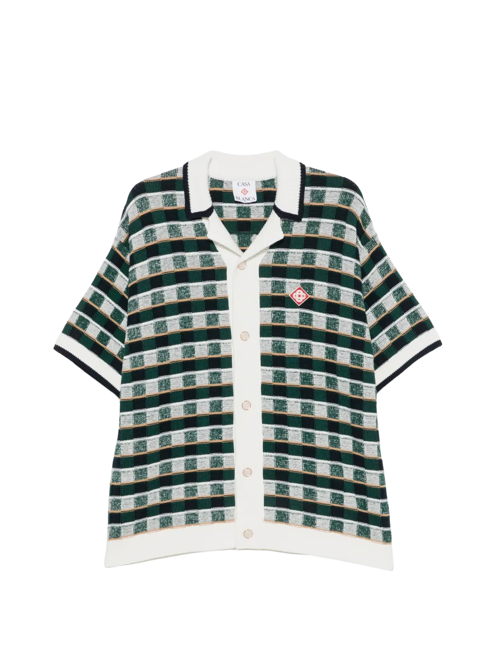 Check-pattern short-sleeve shirt