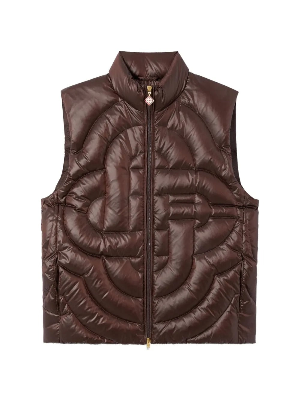 Logo-quilted puffer gilet