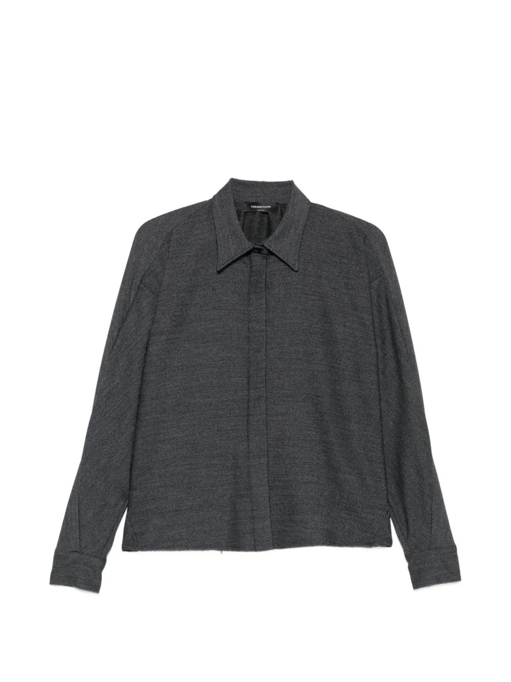 Bead-trim long-sleeve shirt