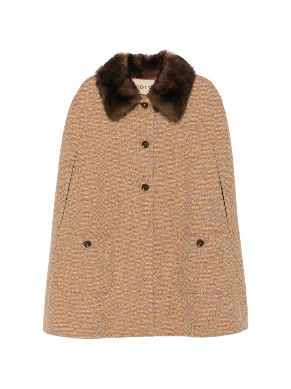 Garavani sleeveless tweed cape
