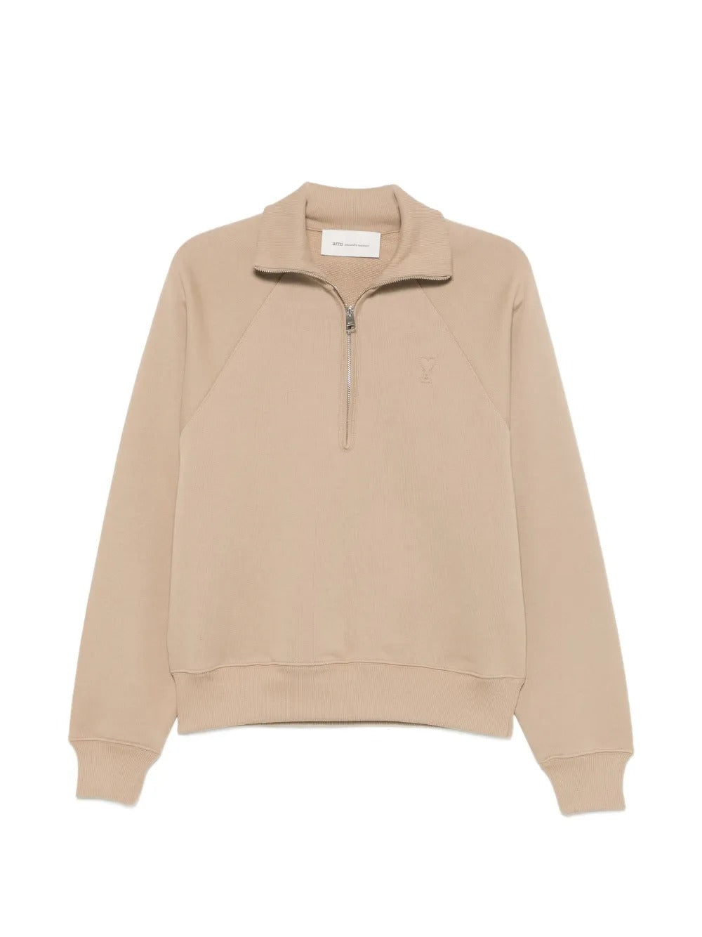 Quarter-zip raglan-sleeve sweatshirt-AMI-Verso