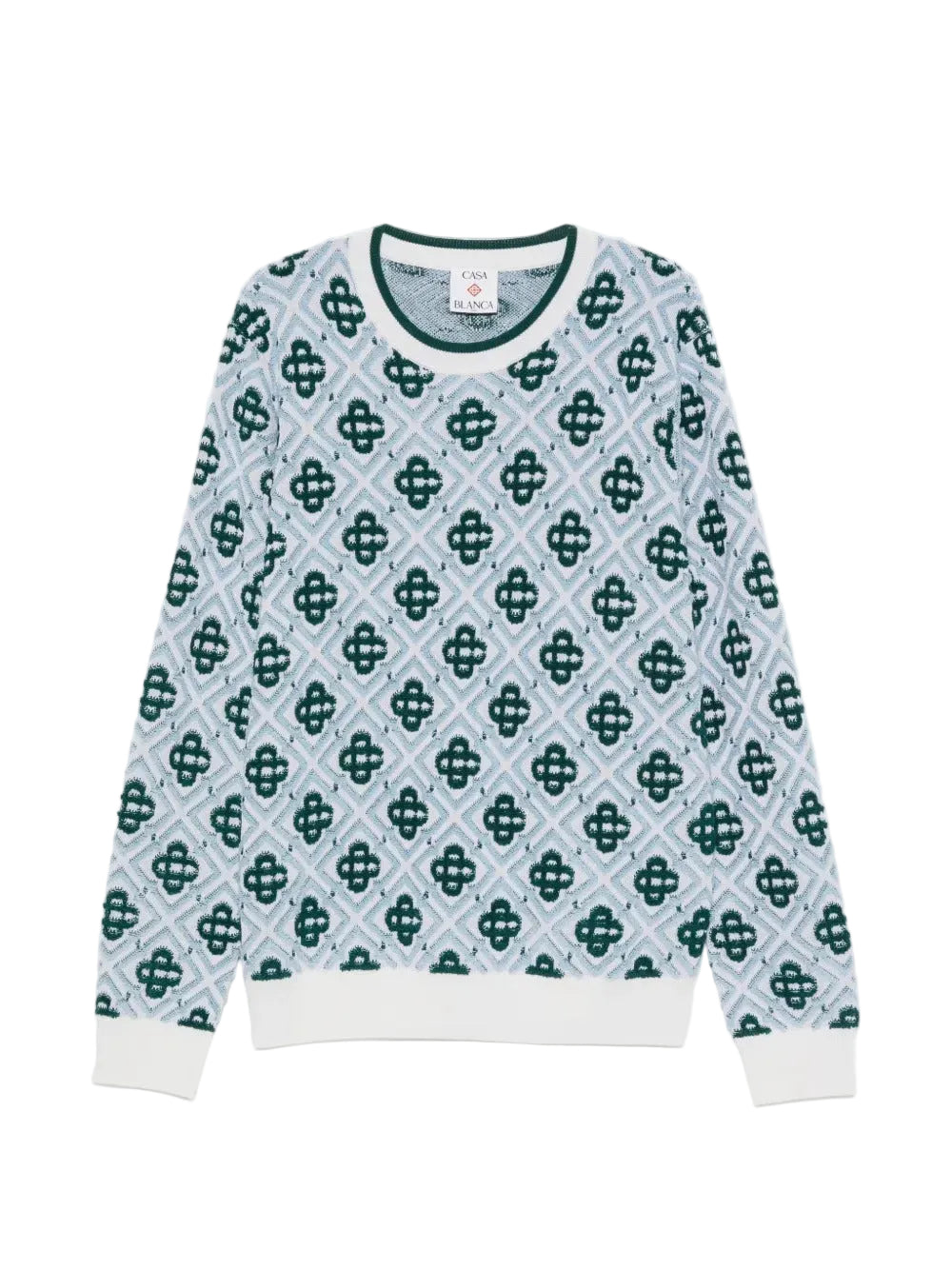 Monogram-knit wool sweater