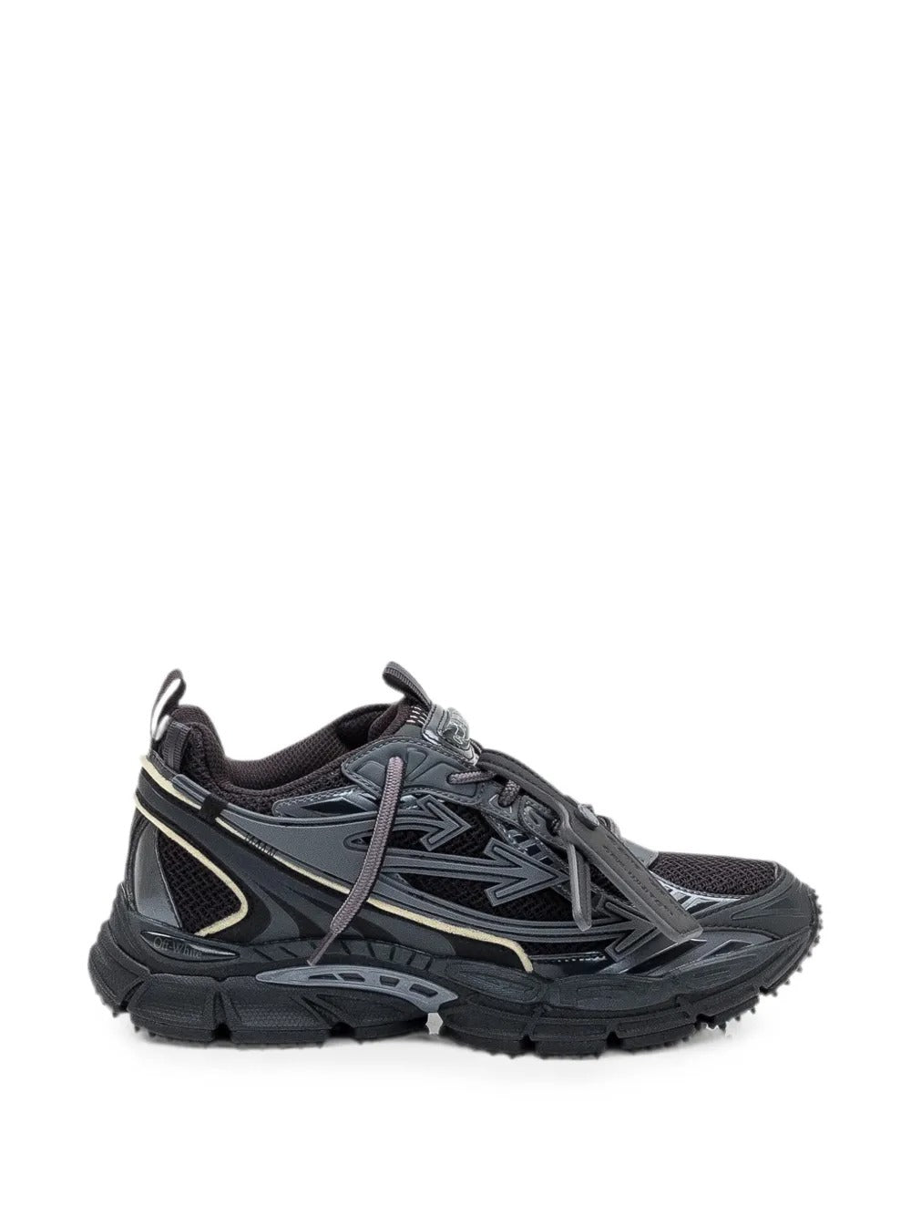 Arrows-patch panelled sneakers