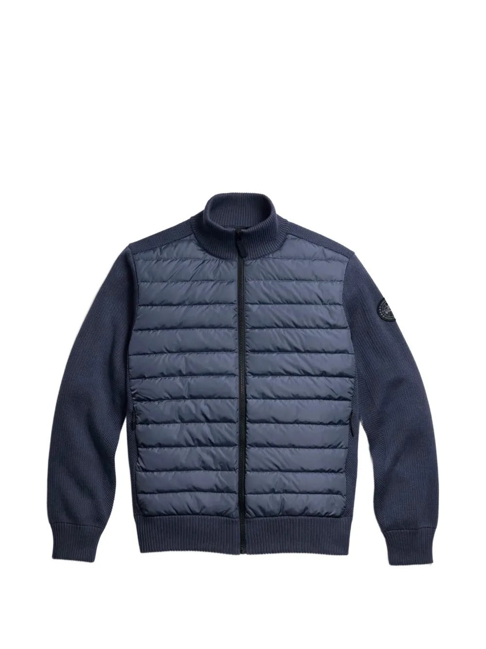 Hybridge panel-knit wool padded jacket