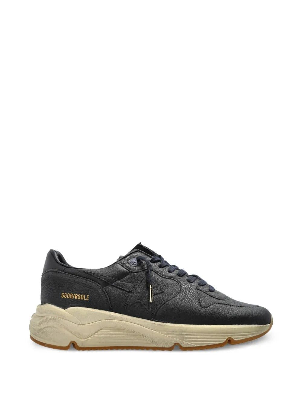 Running sole leather sneakers