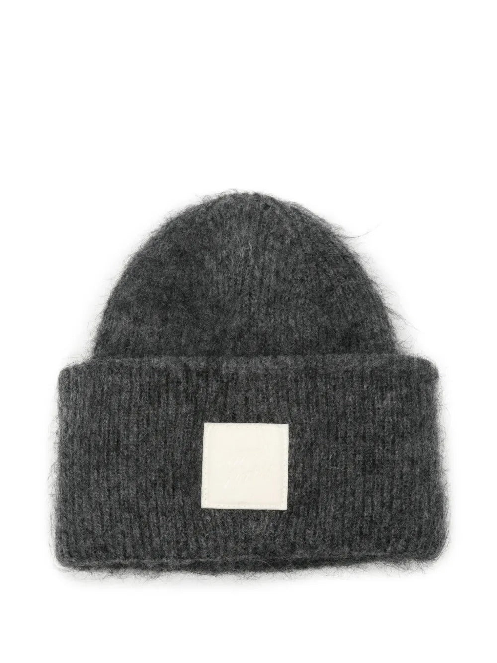Paris logo-patch mohair-blend beanie hat-AMI-Verso