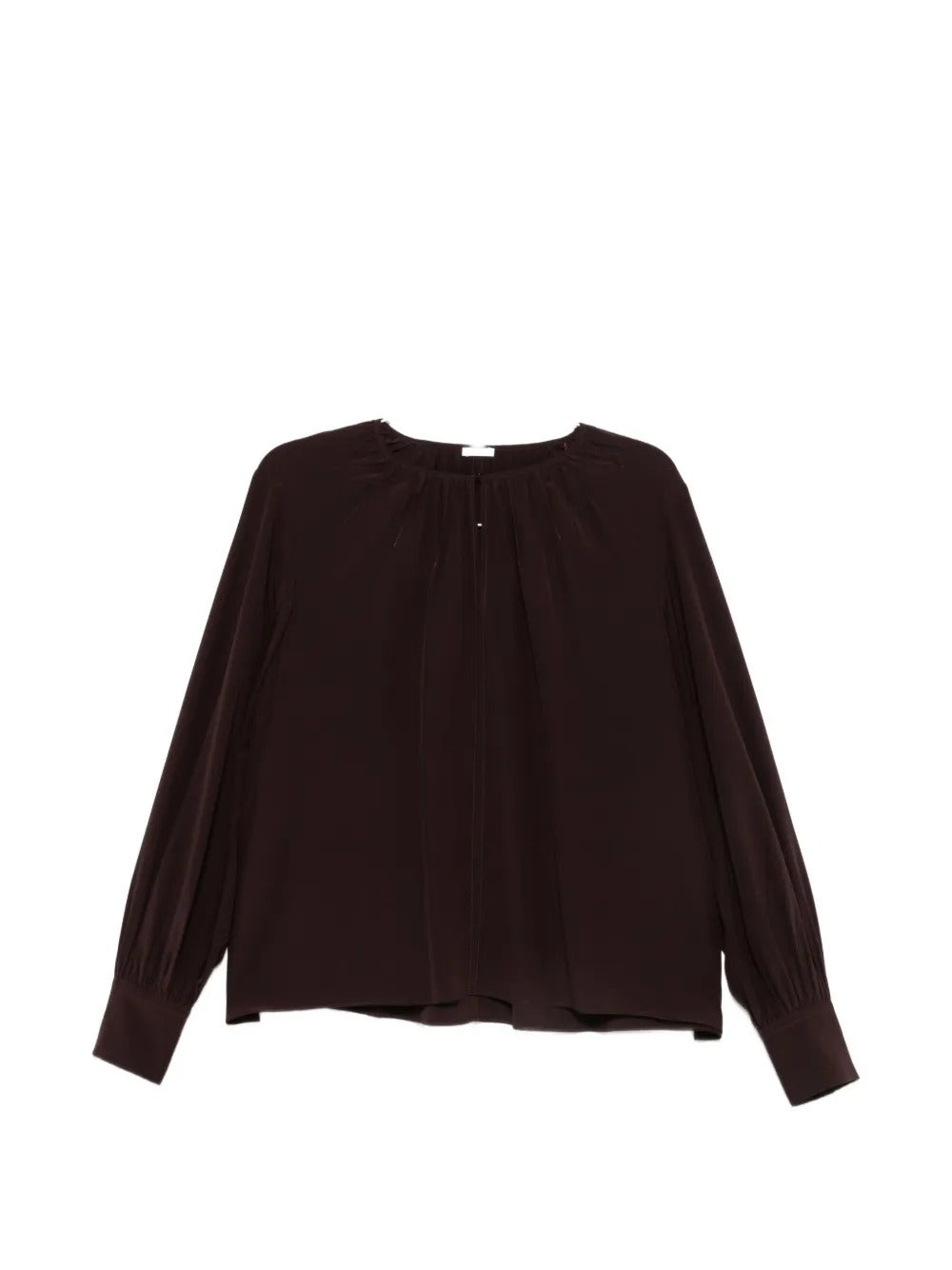 Gathered long-sleeve blouse