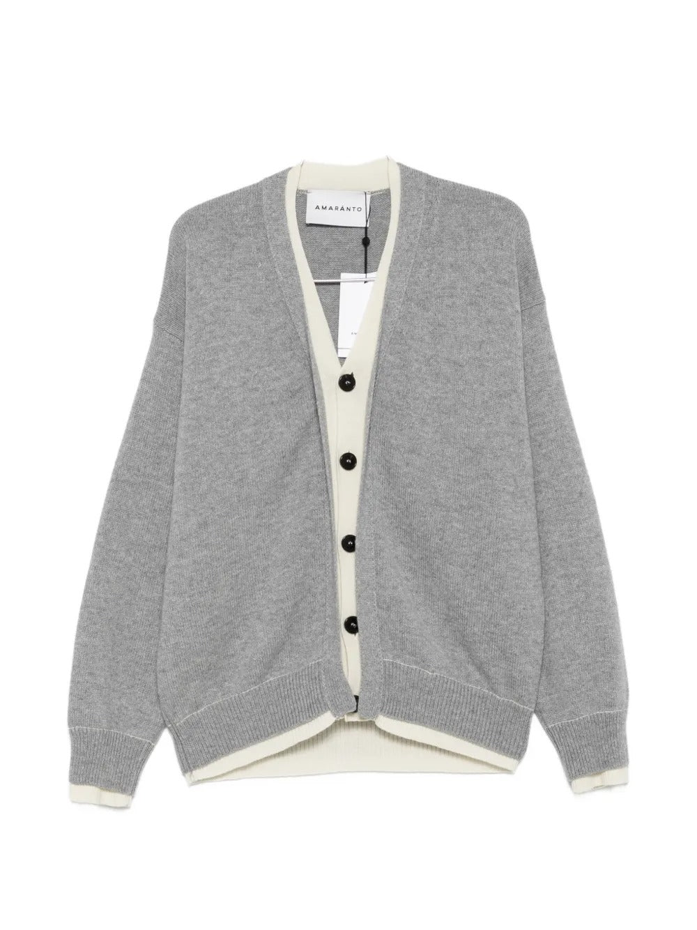 Amaranto contrast-trim button-up cardigan