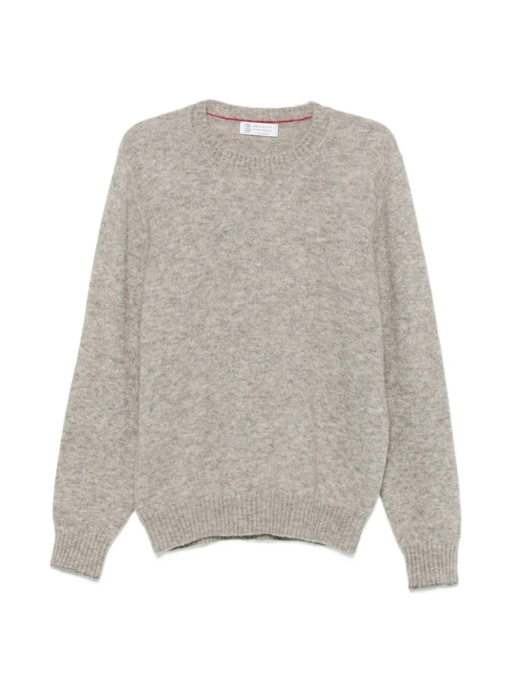 Crew-neck ribbed-trim sweater-BRUNELLO CUCINELLI-Verso