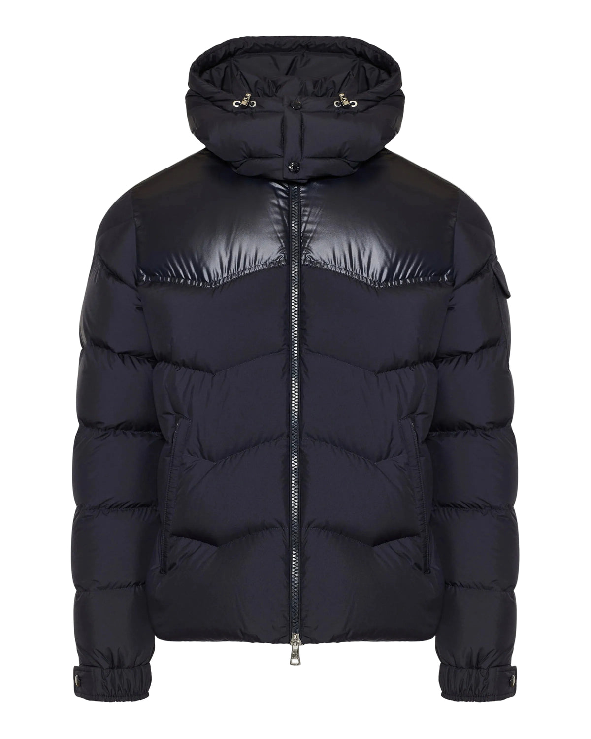Ravelis Hooded Zig-Zag Quilted Short Down Jacket