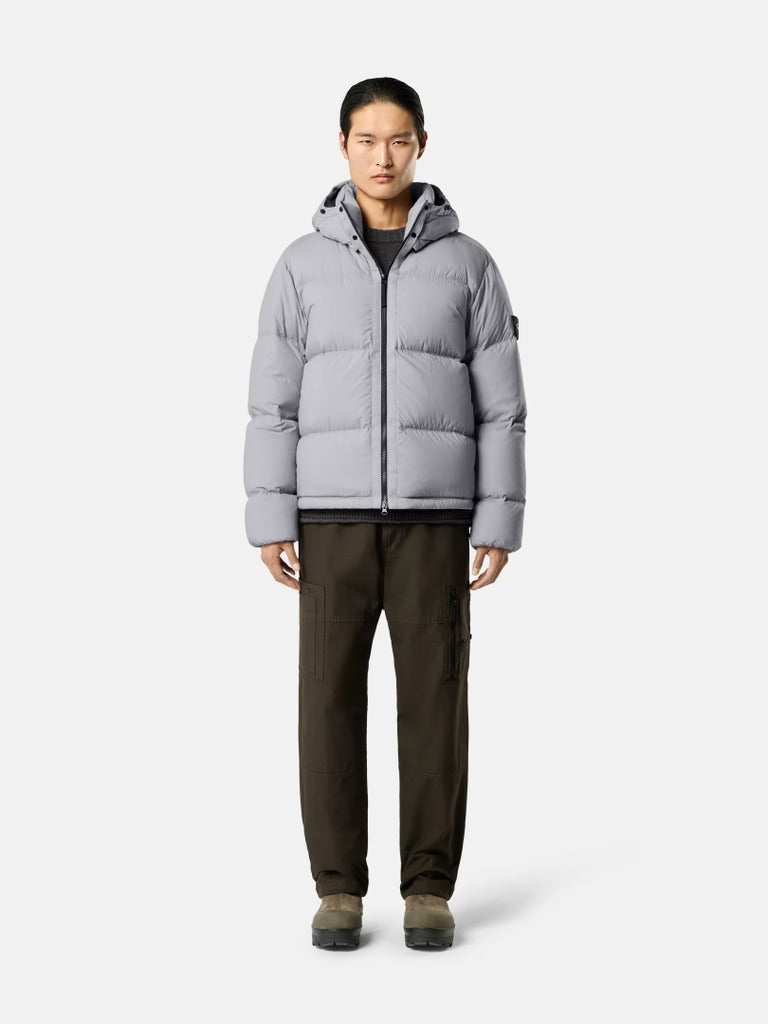 Tear-resistant down jacket with detachable hood-STONE ISLAND-Verso