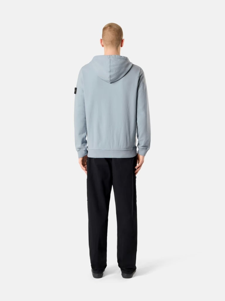 Regular-fit zip-up hooded sweatshirt with ribbed inserts-STONE ISLAND-Verso