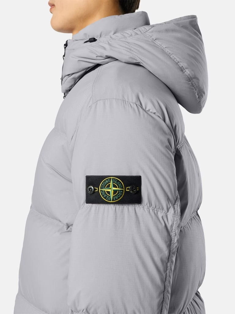Tear-resistant down jacket with detachable hood-STONE ISLAND-Verso