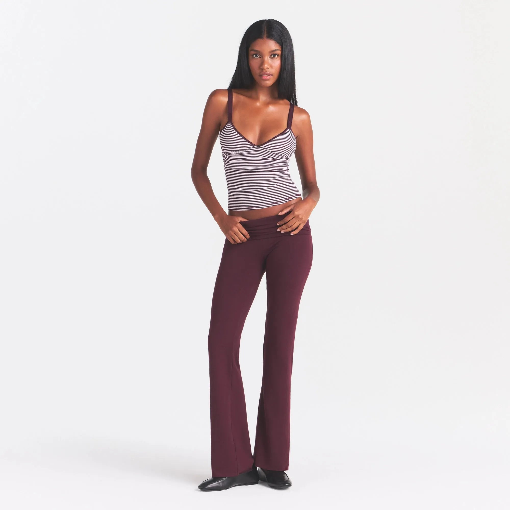 Cotton jersey foldover pants-SKIMS-Verso