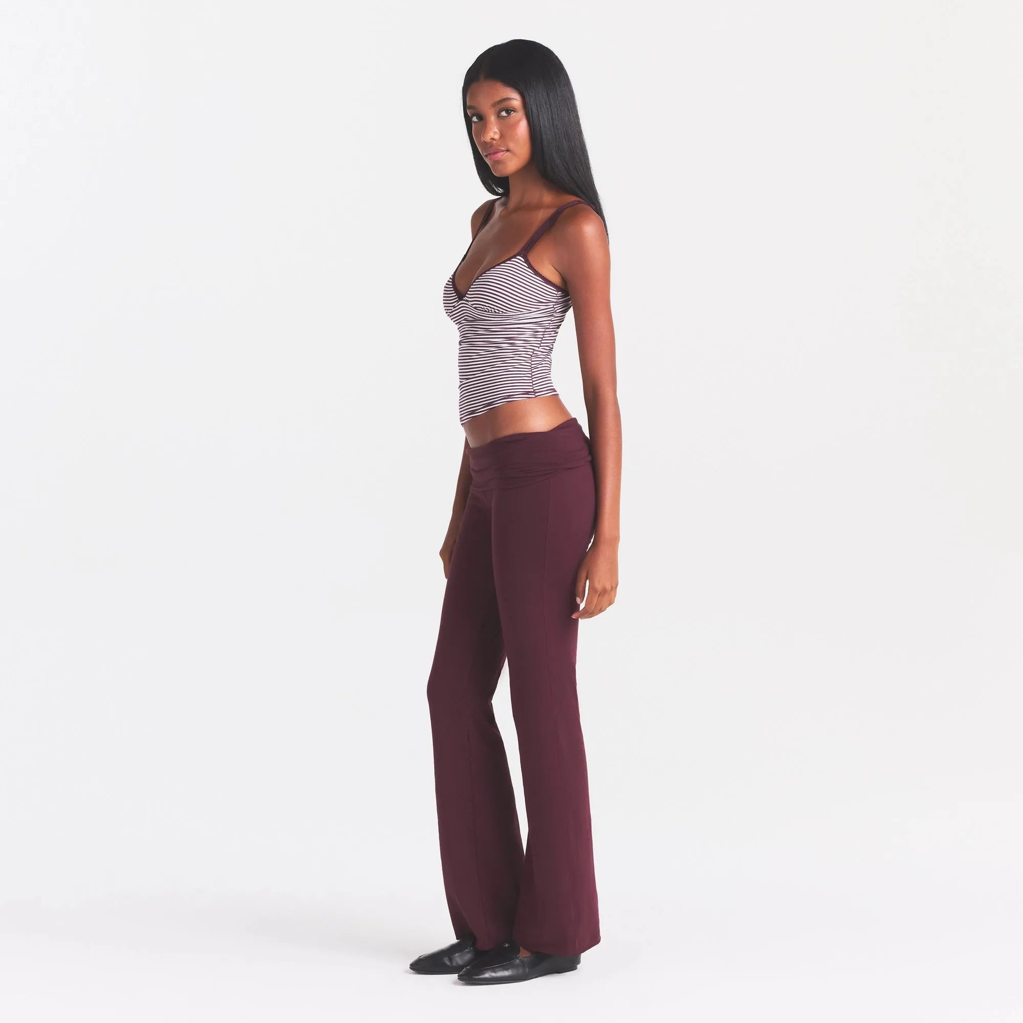 Cotton jersey foldover pants-SKIMS-Verso