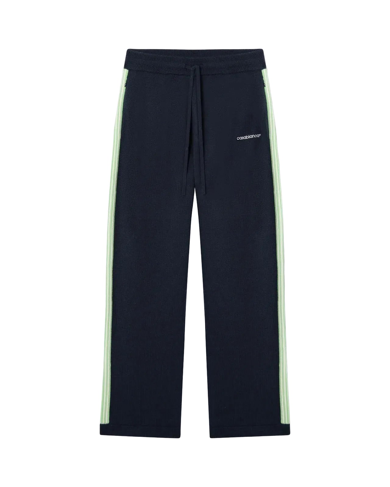 Navy merino track trousers