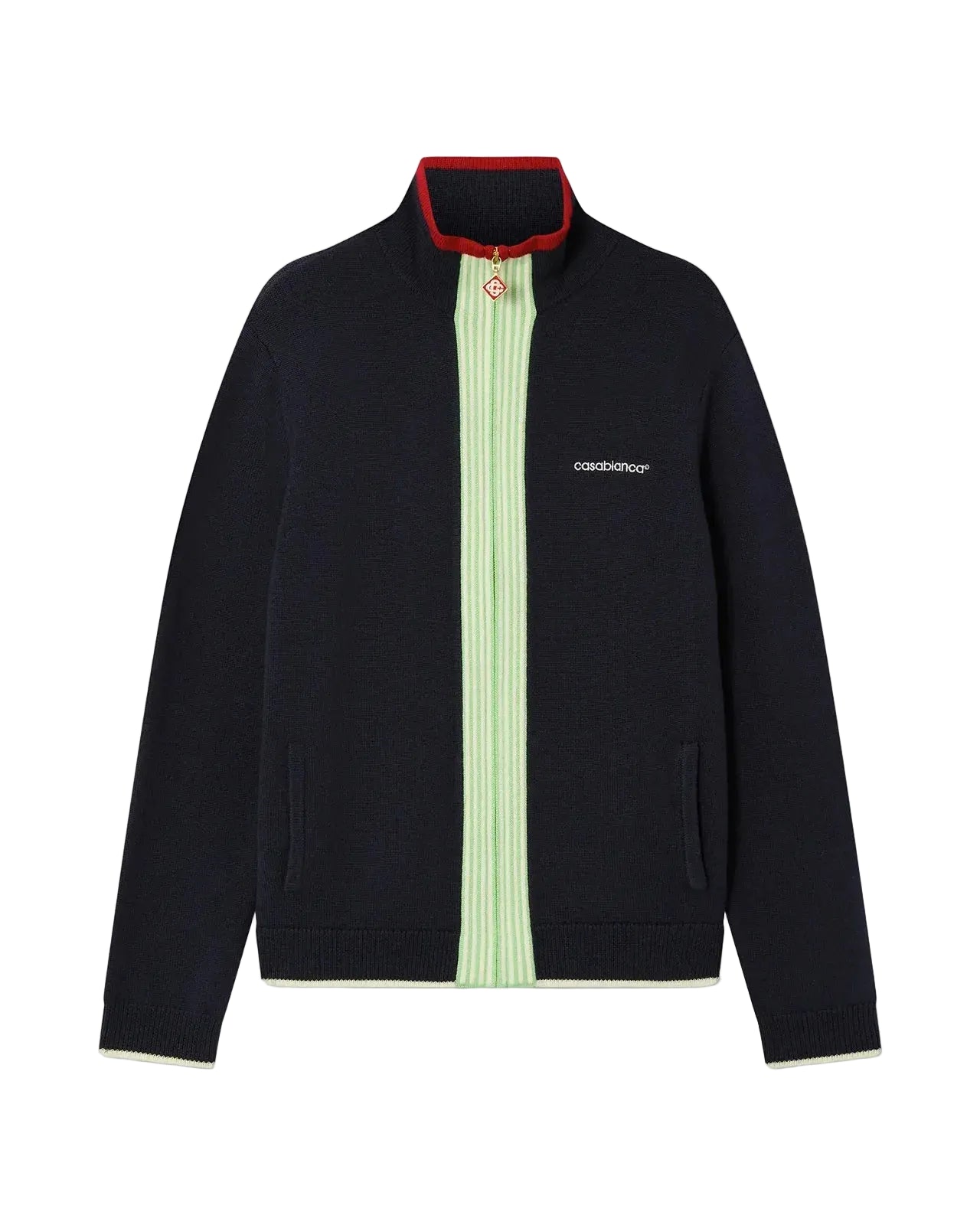 Navy merino track jacket