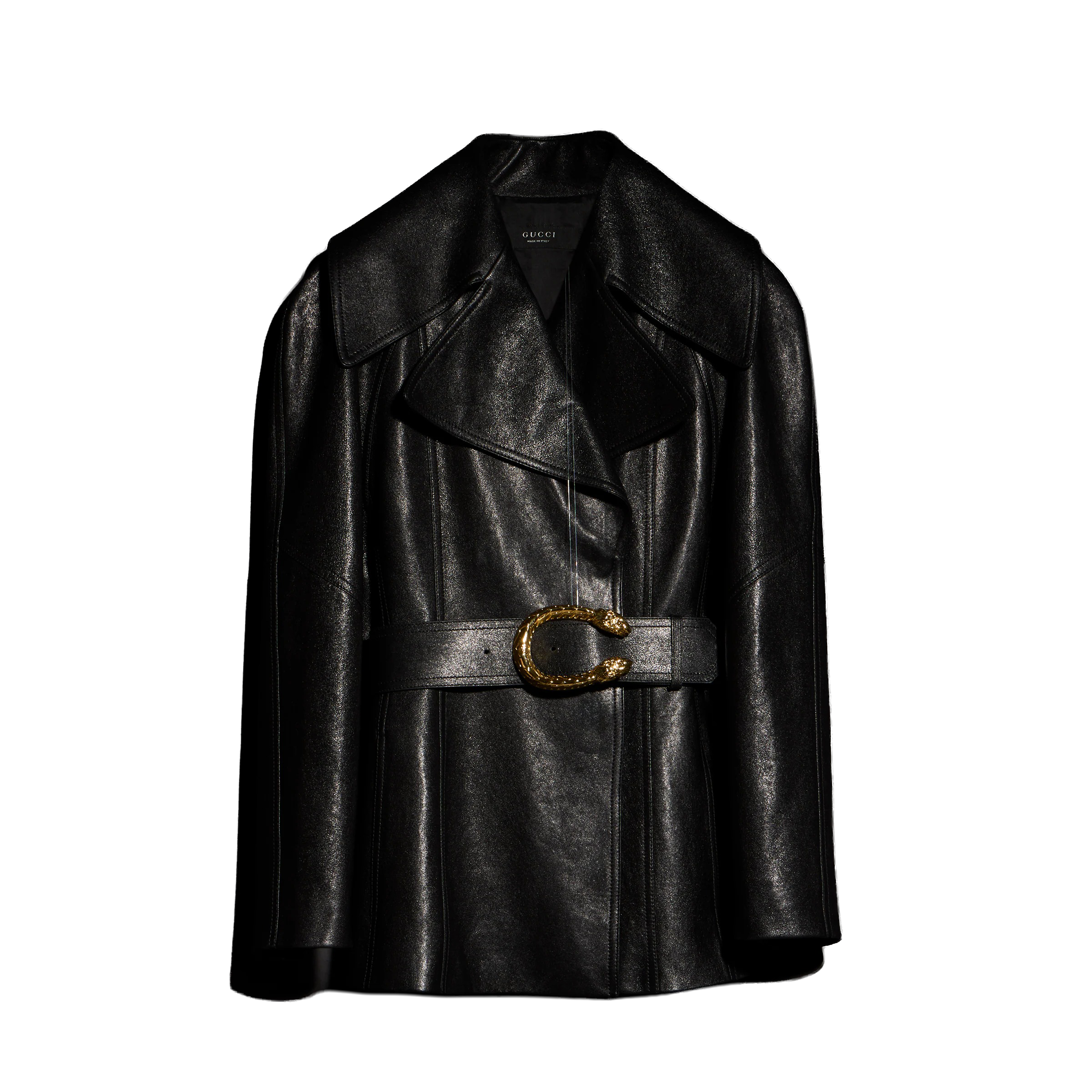 Soft Grainy Leather Trench-GUCCI-Verso