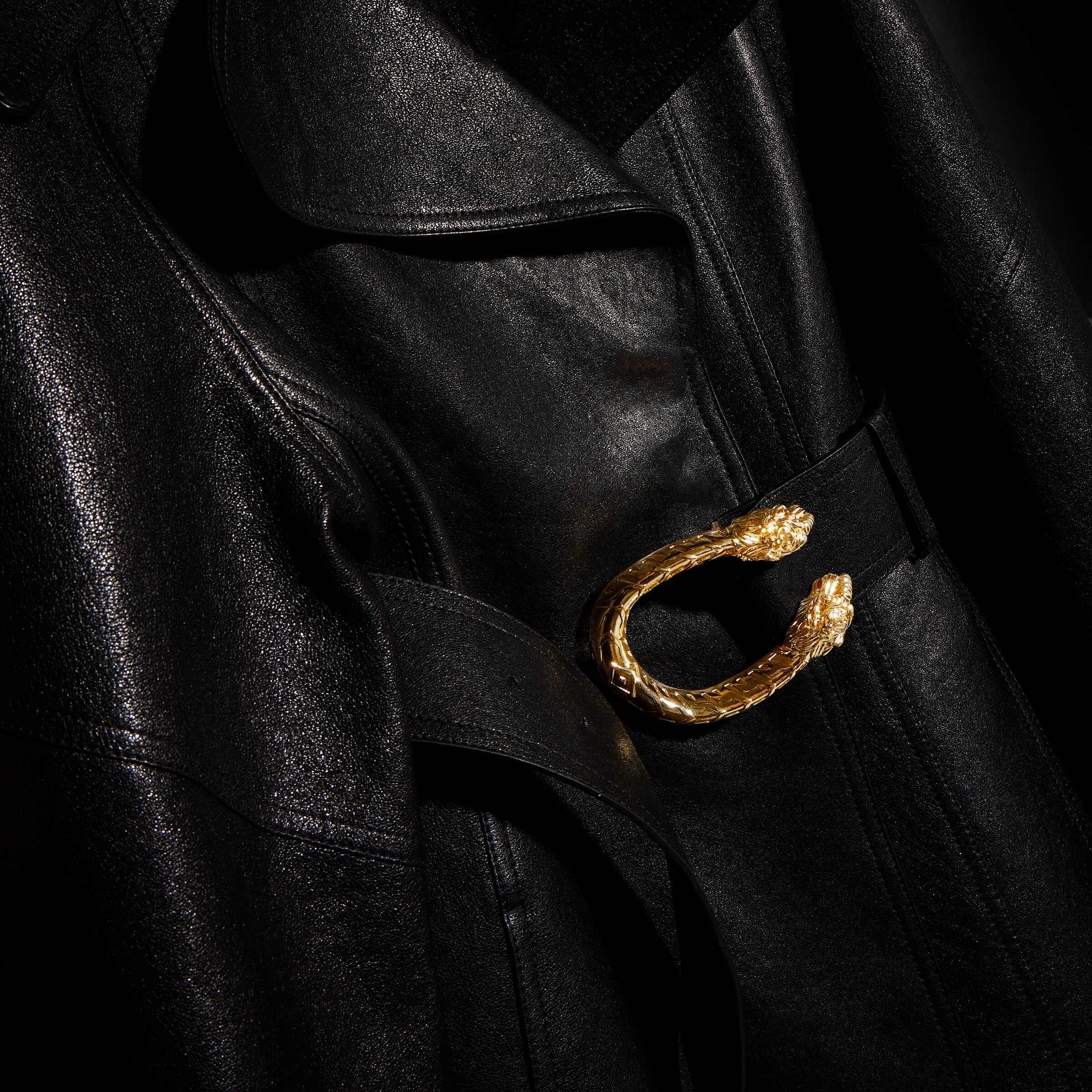 Soft Grainy Leather Trench-GUCCI-Verso