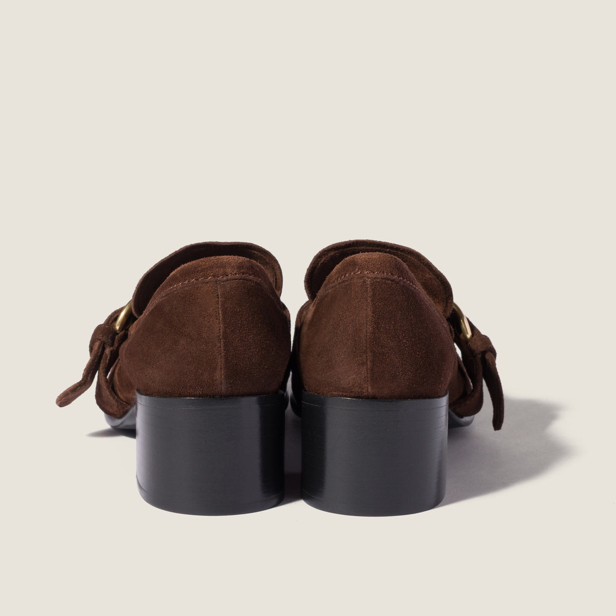 Suede Loafers with Buckle