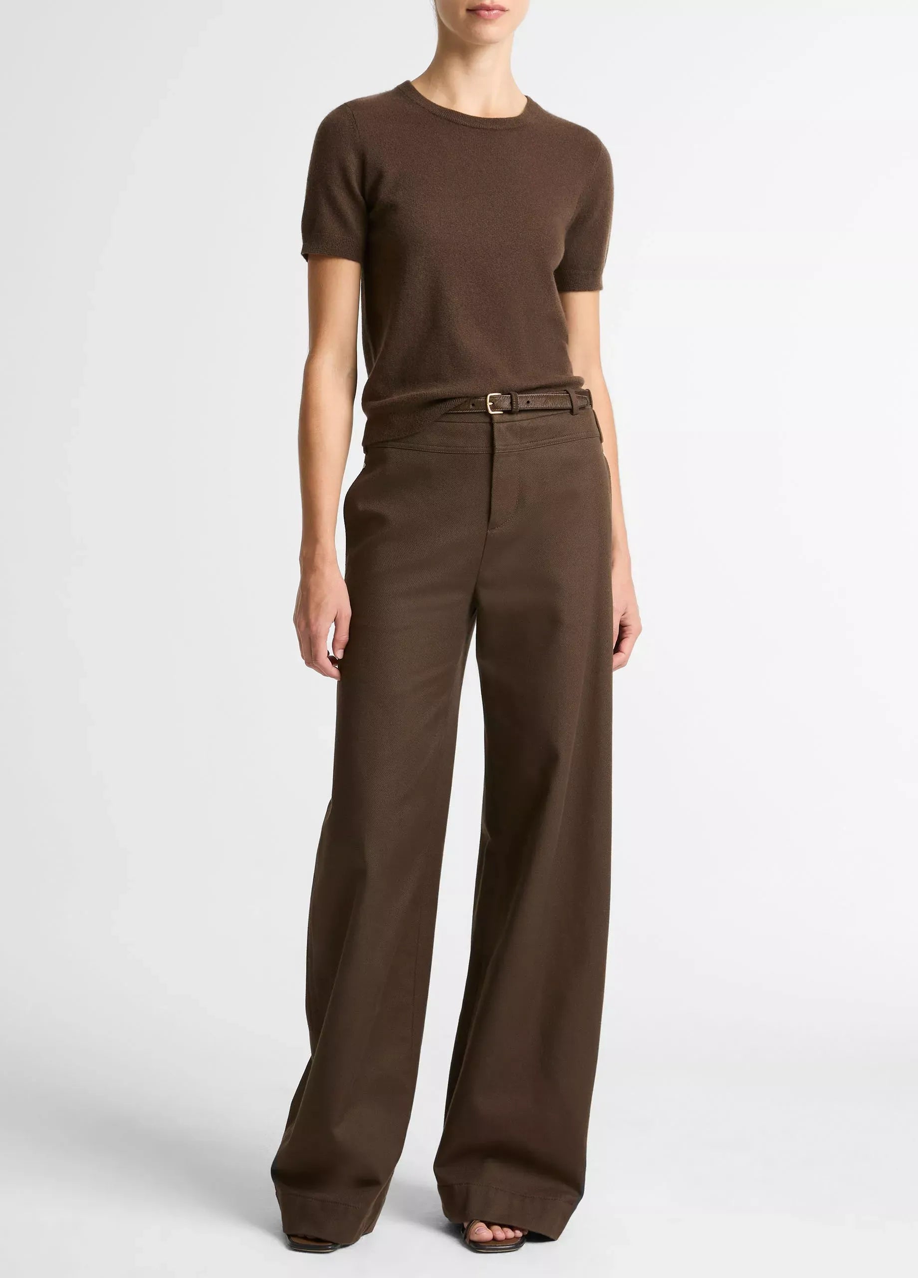 Wool & cashmere-blend short-sleeve sweater