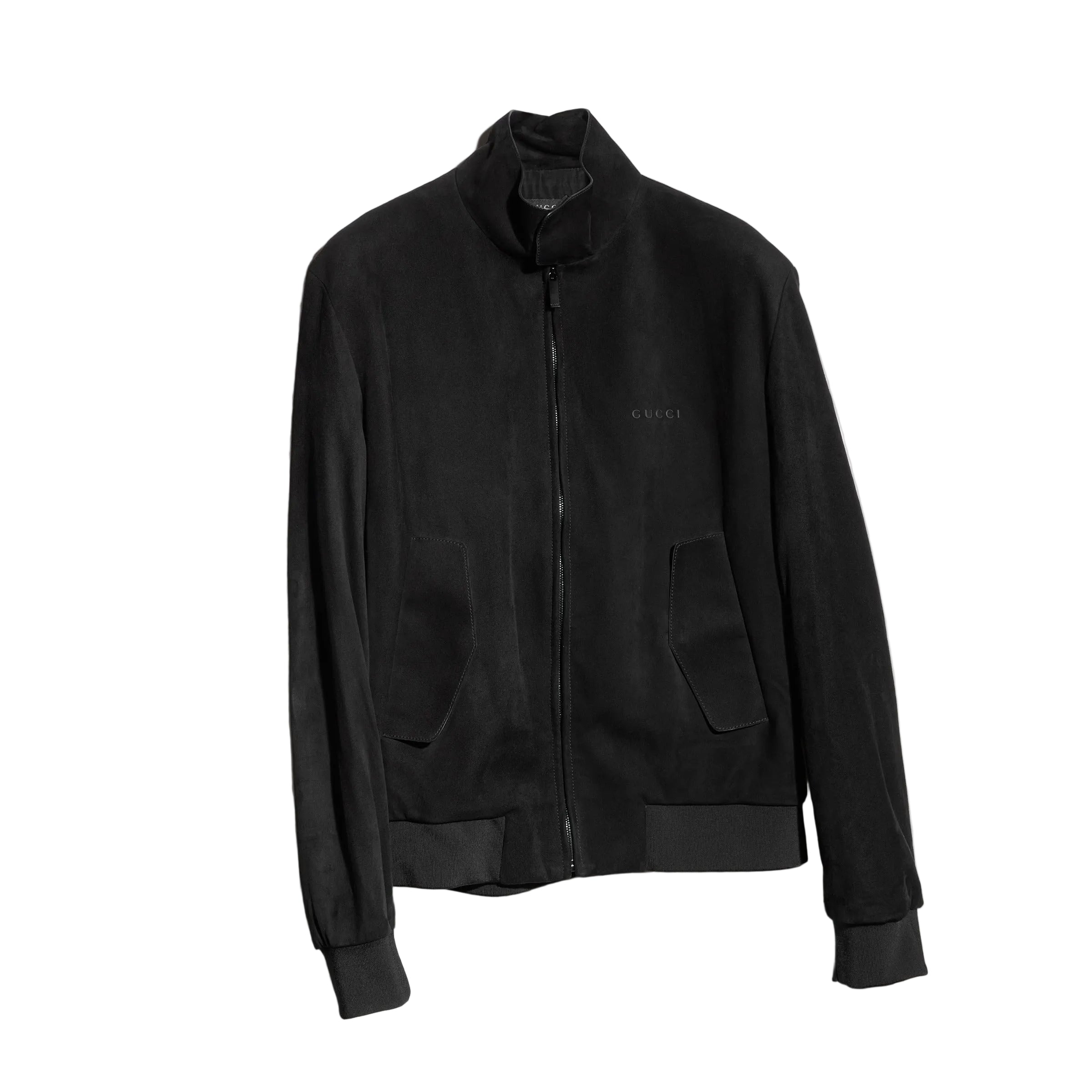 Soft Light Suede Bomber Jacket-GUCCI-Verso