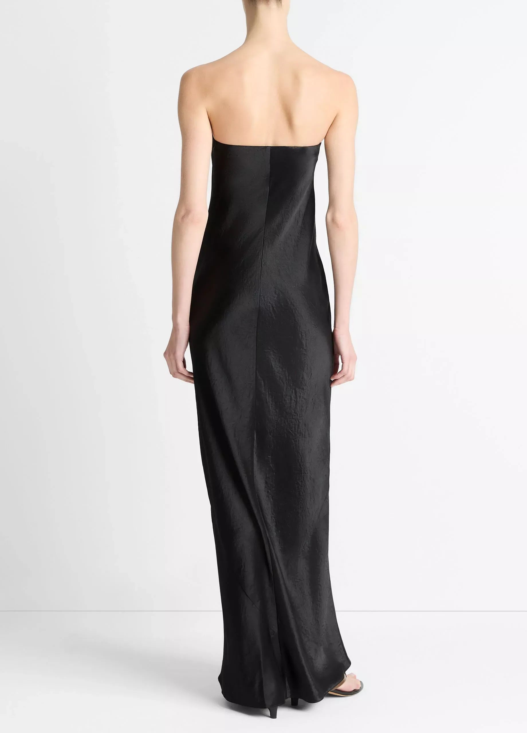 Satin Strapless Maxi Dress-VINCE-Verso