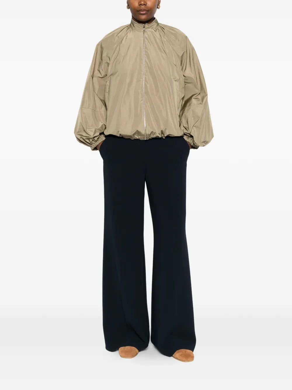 Gathered full-zip jacket