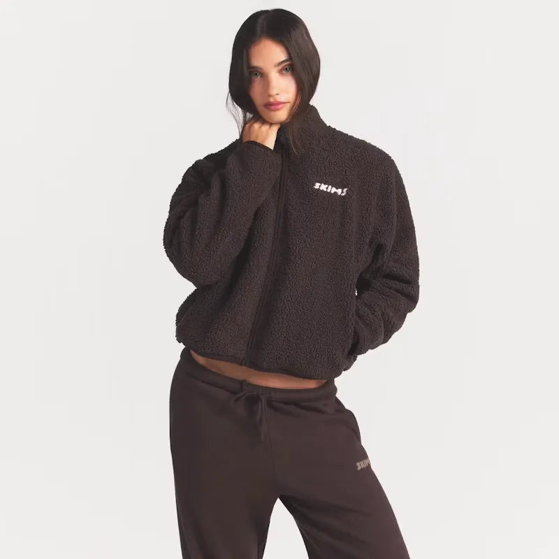 Teddy boxy zip up jacket-SKIMS-Verso