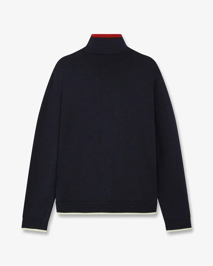 Navy merino track jacket