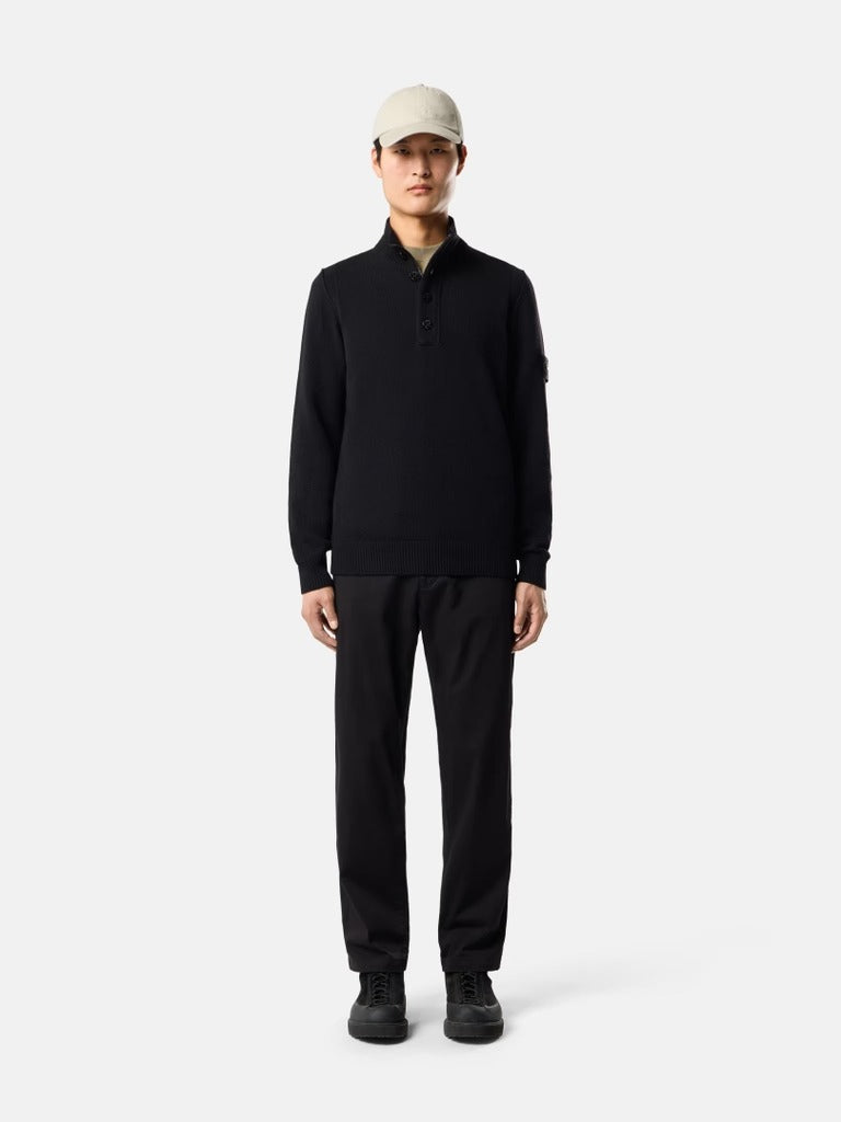 Regular-Fit Half-Zip Jumper with Button Placket-STONE ISLAND-Verso