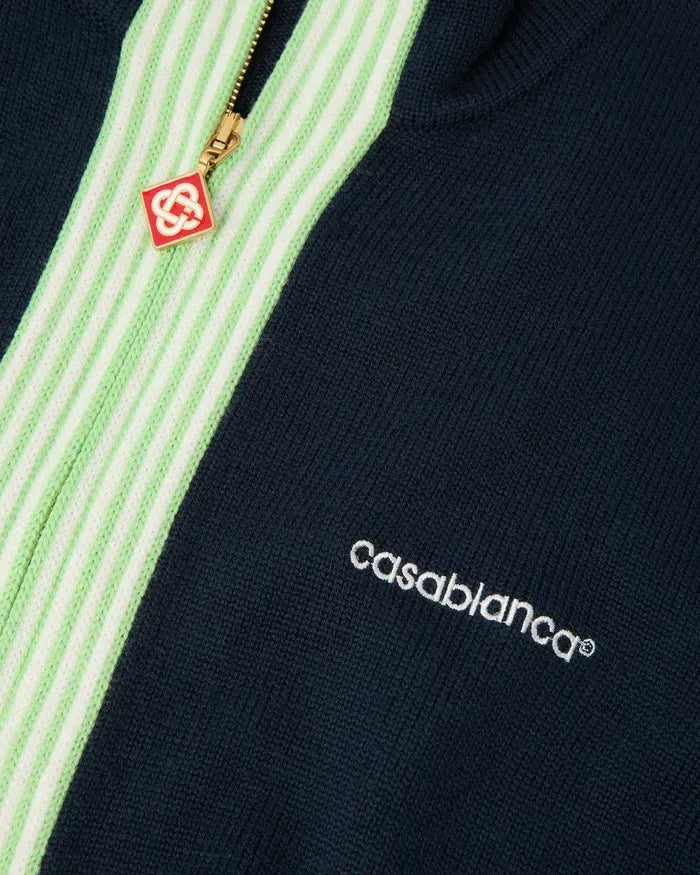 Navy merino track jacket
