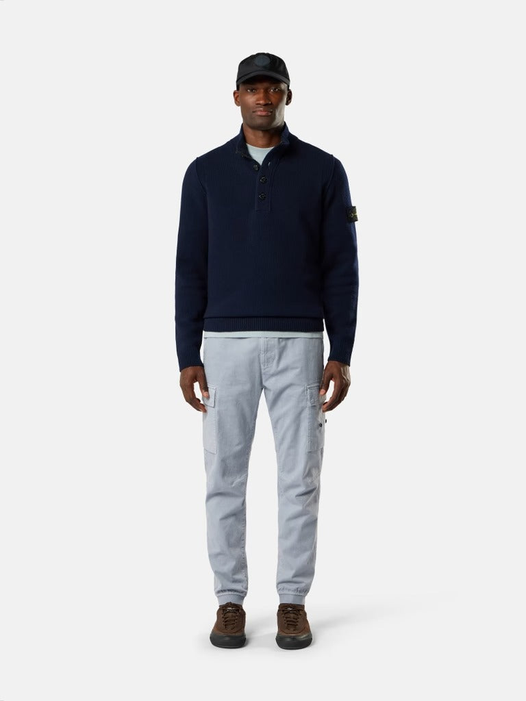 Regular-Fit Half-Zip Jumper with Button Placket-STONE ISLAND-Verso