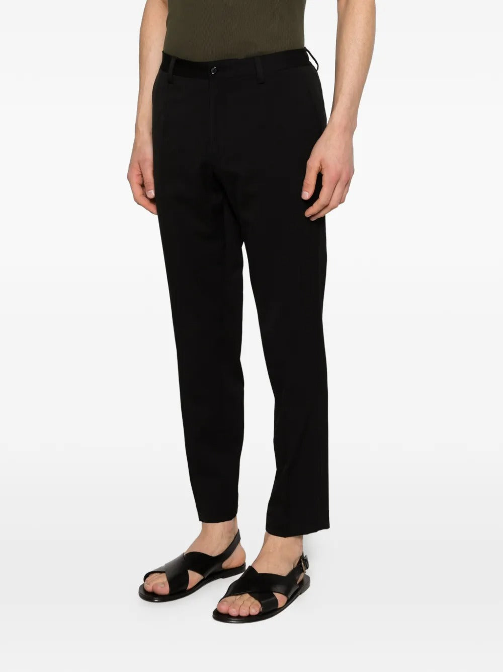 Wool canvas trousers-DOLCE&GABBANA-Verso