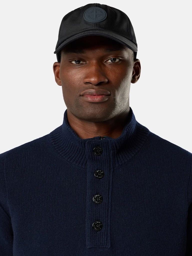 Regular-Fit Half-Zip Jumper with Button Placket-STONE ISLAND-Verso