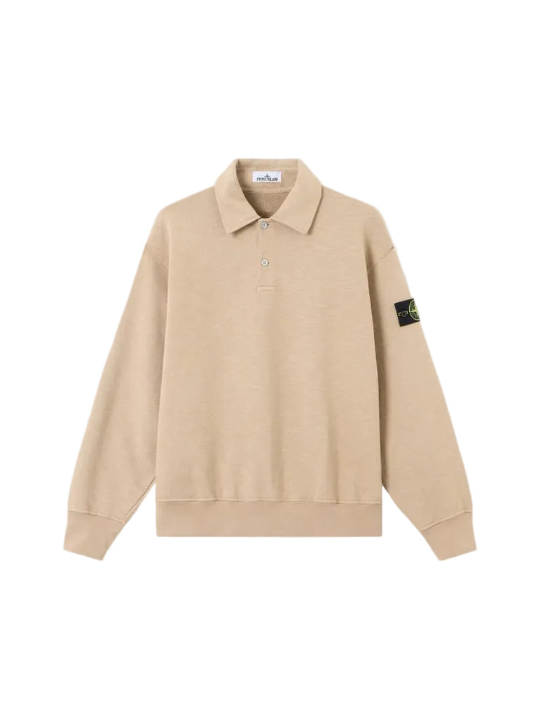 Oversized-Fit Crewneck Sweatshirt with Button Fastening
