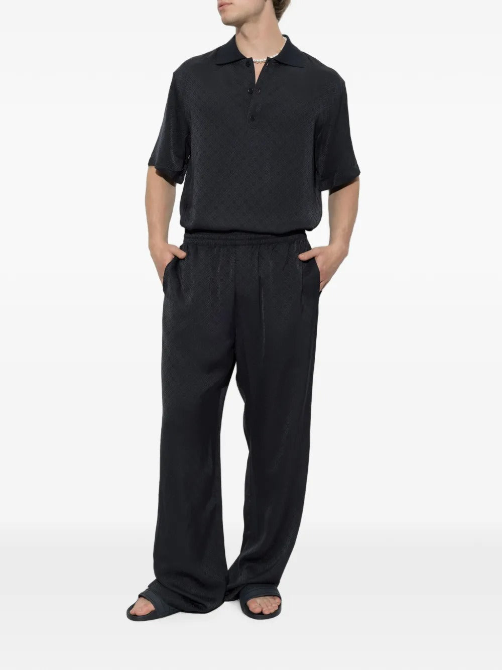 Monogram-jacquard polo shirt