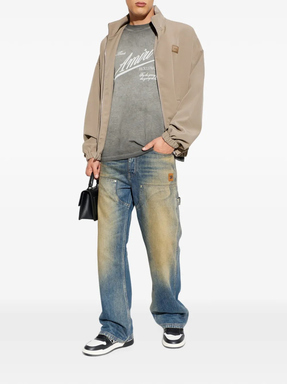 Logo-patch zip-up bomber jacket-AMIRI-Verso