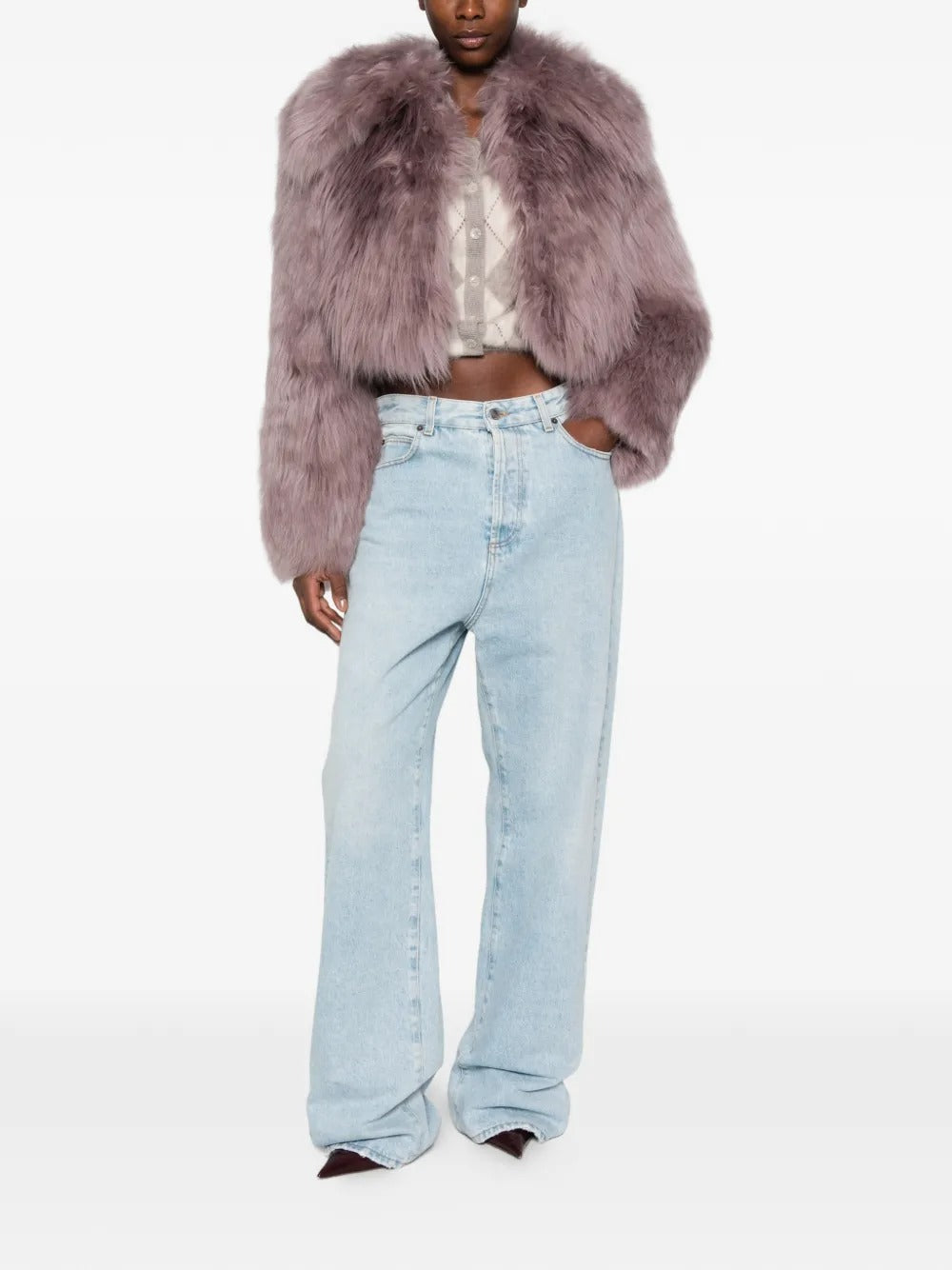 Fur cropped jacket-BLUMARINE-Verso