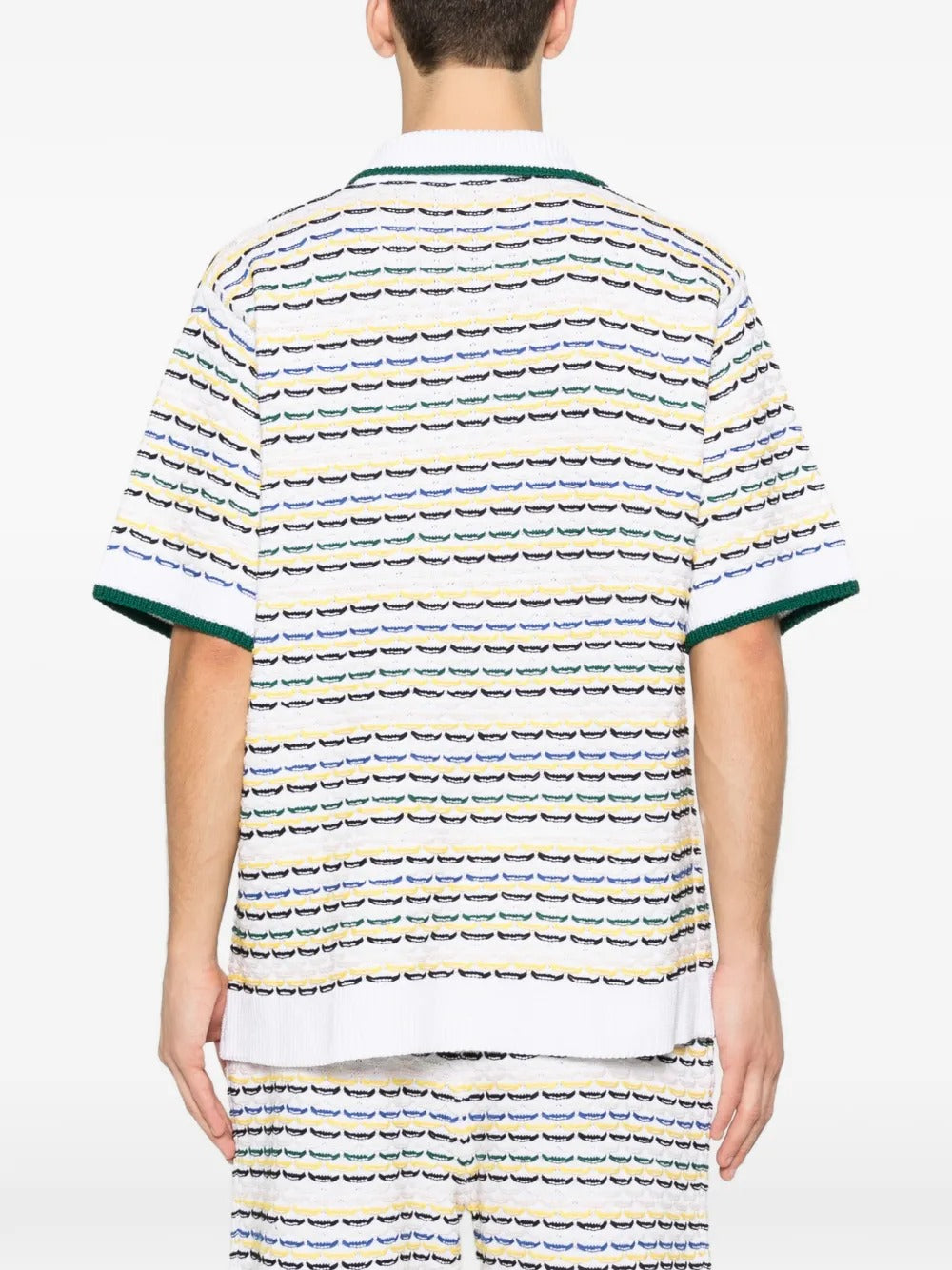 Striped-pattern collared shirt