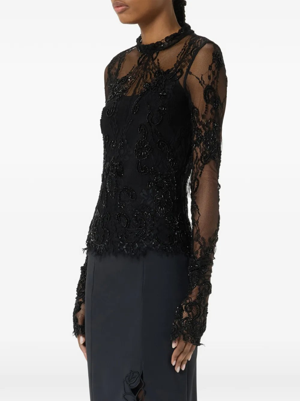Embroidered lace sweater-BLUMARINE-Verso