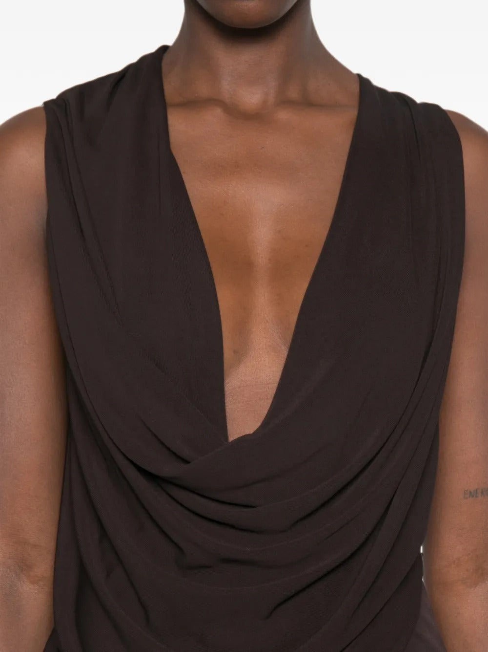 Draped plunging-neck midi dress-TOM FORD-Verso