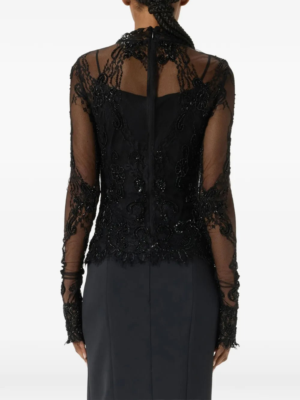 Embroidered lace sweater-BLUMARINE-Verso