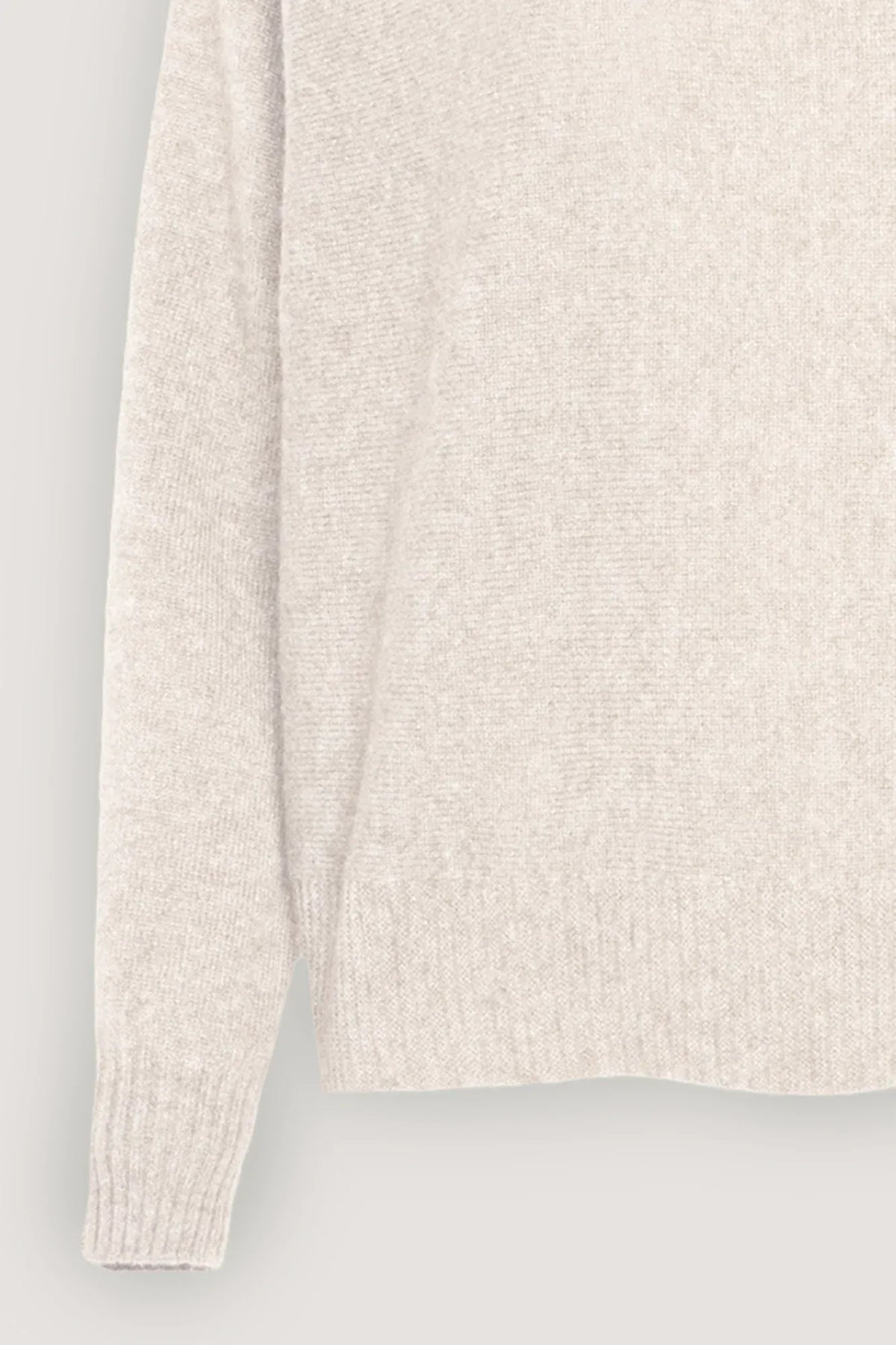Pearl greay pure cashmere cable-knit collar-DEXTERIOR-Verso
