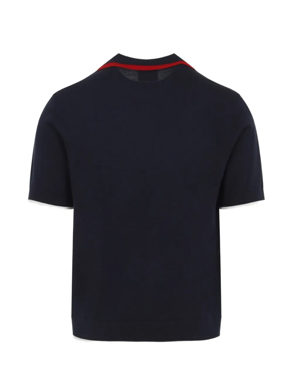 Zip-fastening logo-embroidered polo shirt