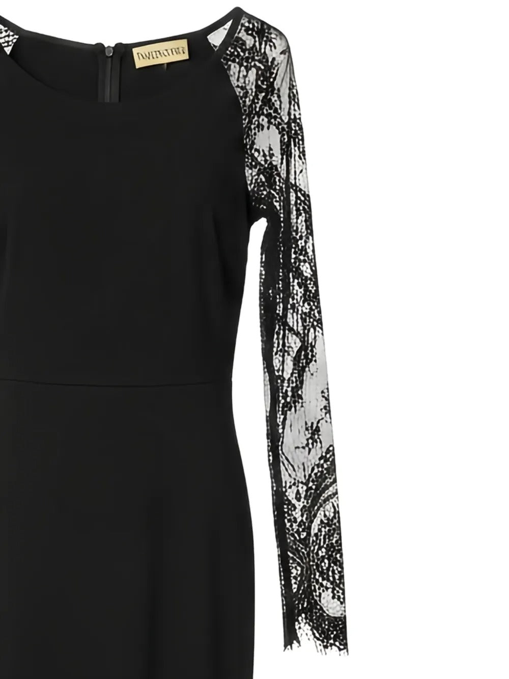 Lace-panel long-sleeve maxi dress-VALENTINO-Verso