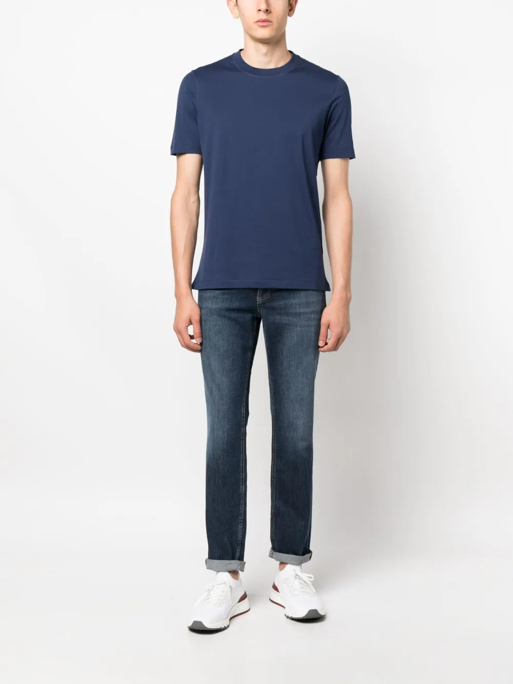 Mid-rise cotton jeans-BRUNELLO CUCINELLI-Verso